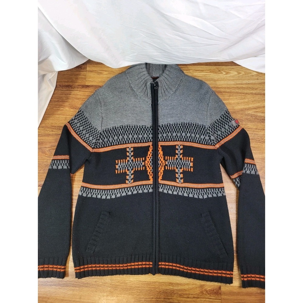 Strellson Fair Isle Wool Blend Size XXL Mens Full Zip Cardigan Sweater